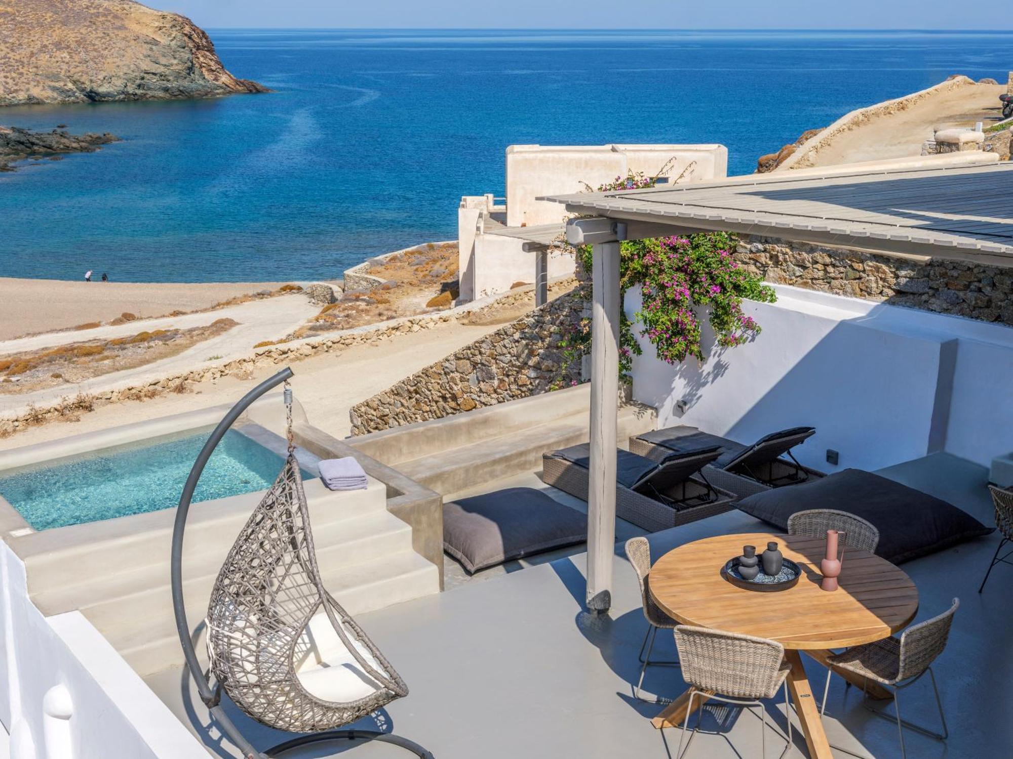 Sea Rock & Sky Private Mykonos Residence Merchia Beach Eksteriør billede