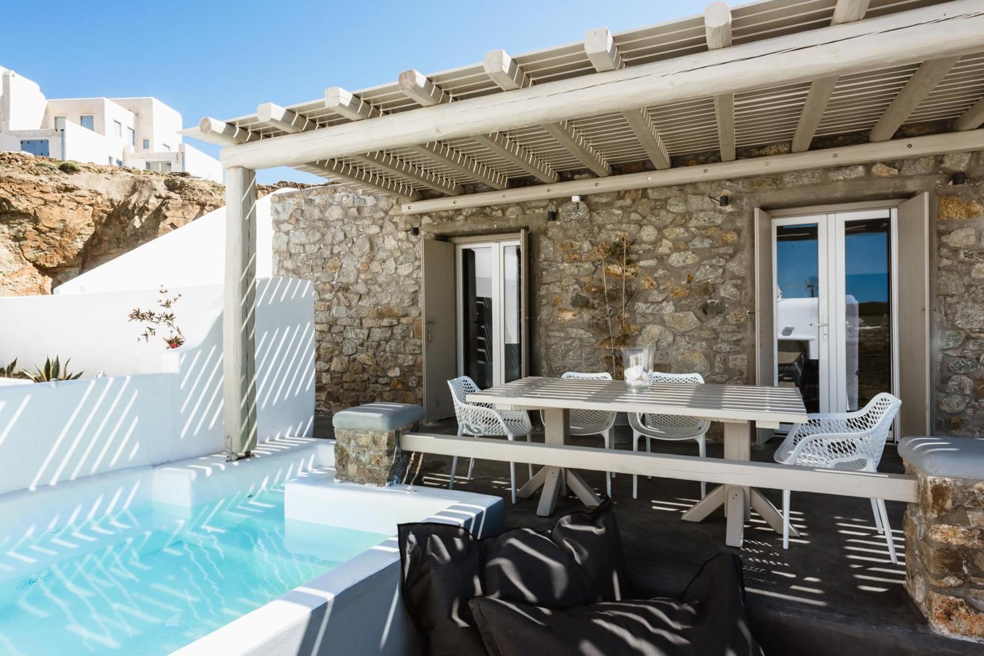 Sea Rock & Sky Private Mykonos Residence Merchia Beach Eksteriør billede