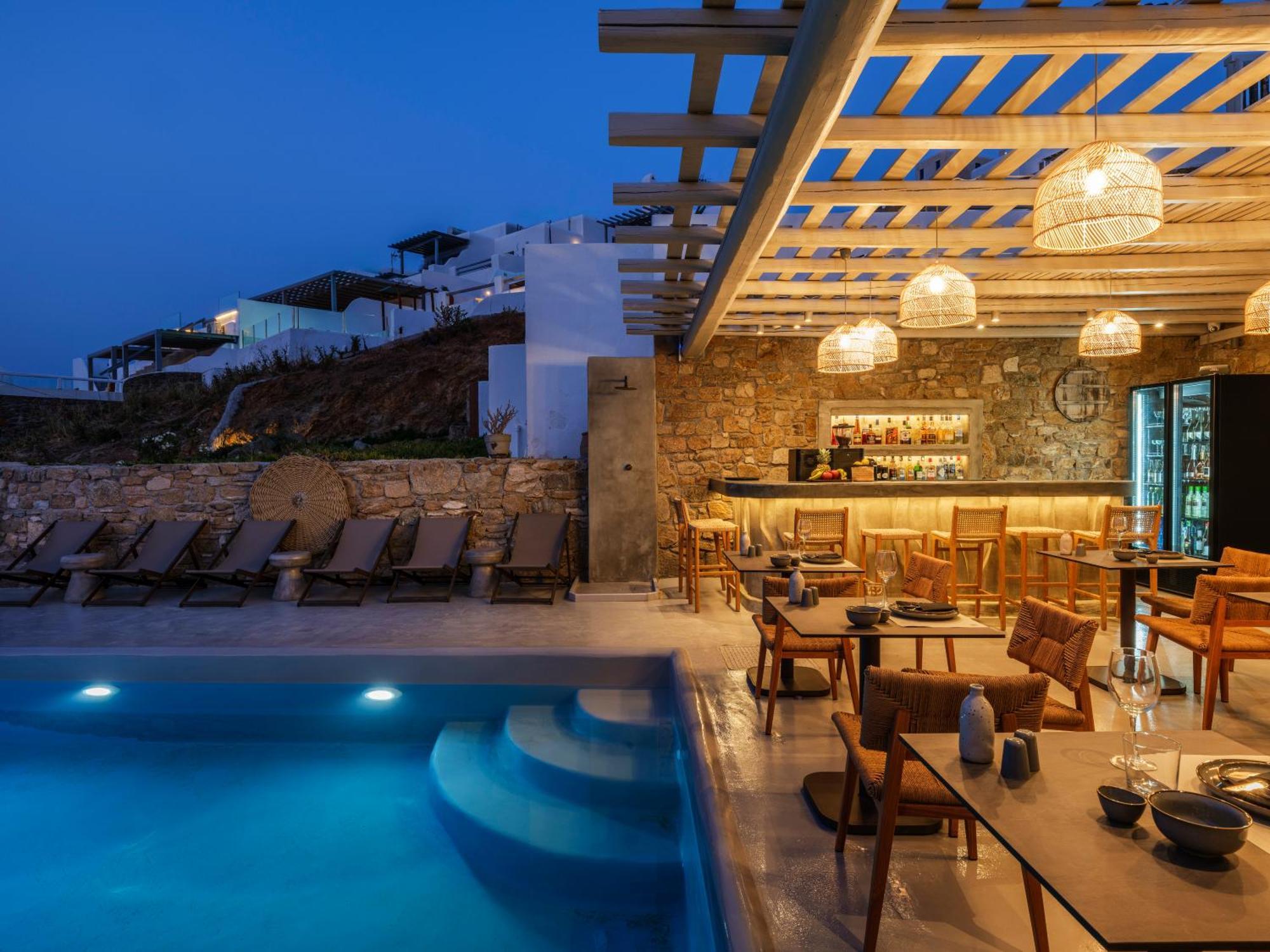 Sea Rock & Sky Private Mykonos Residence Merchia Beach Eksteriør billede
