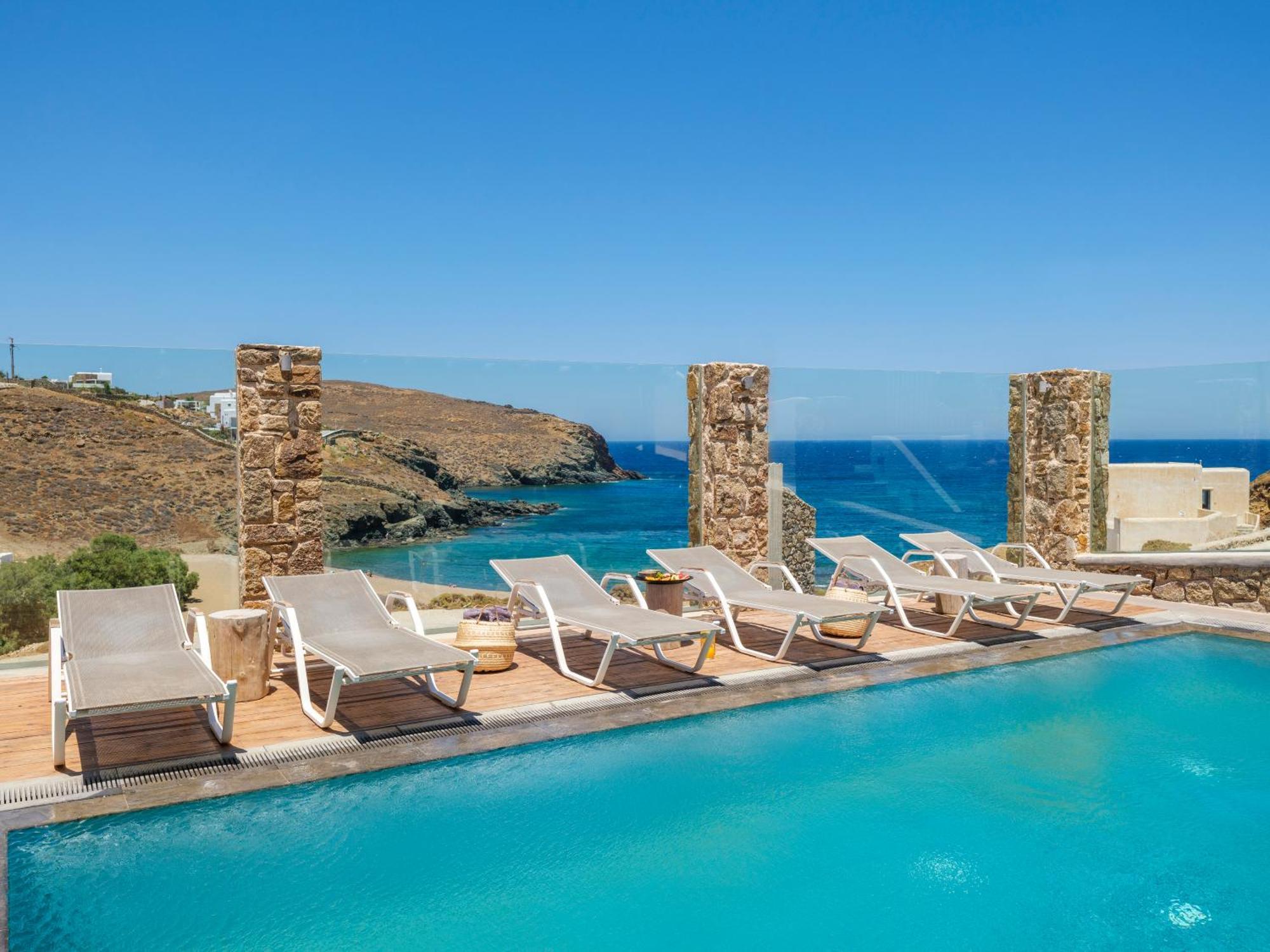 Sea Rock & Sky Private Mykonos Residence Merchia Beach Eksteriør billede