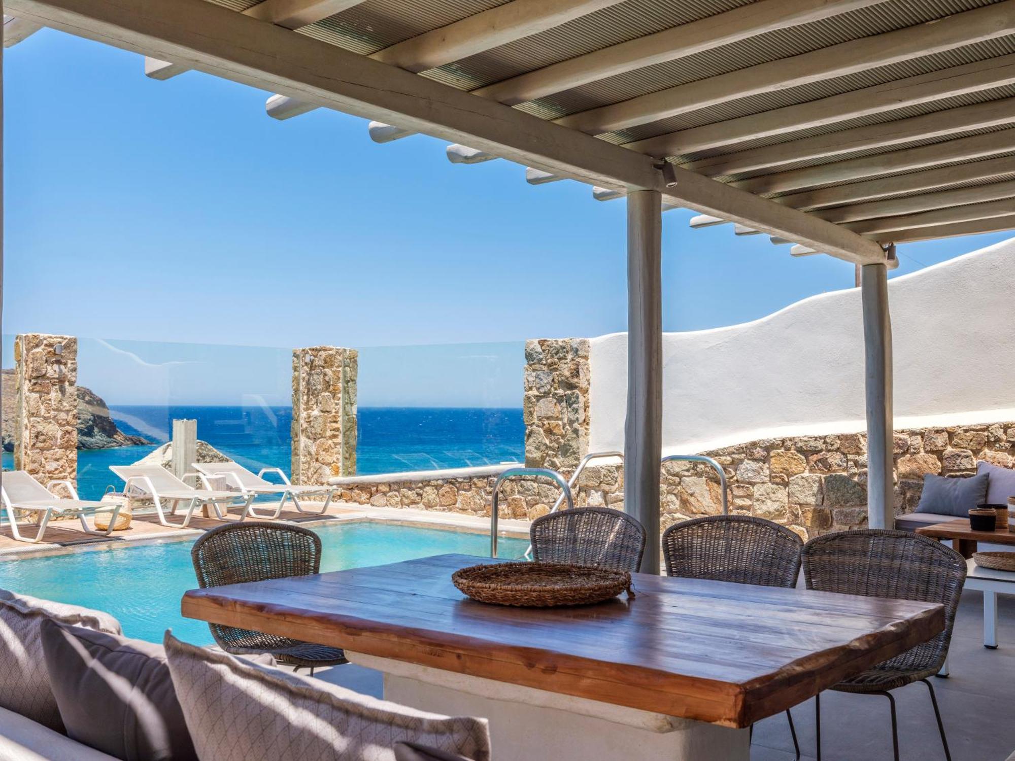 Sea Rock & Sky Private Mykonos Residence Merchia Beach Eksteriør billede