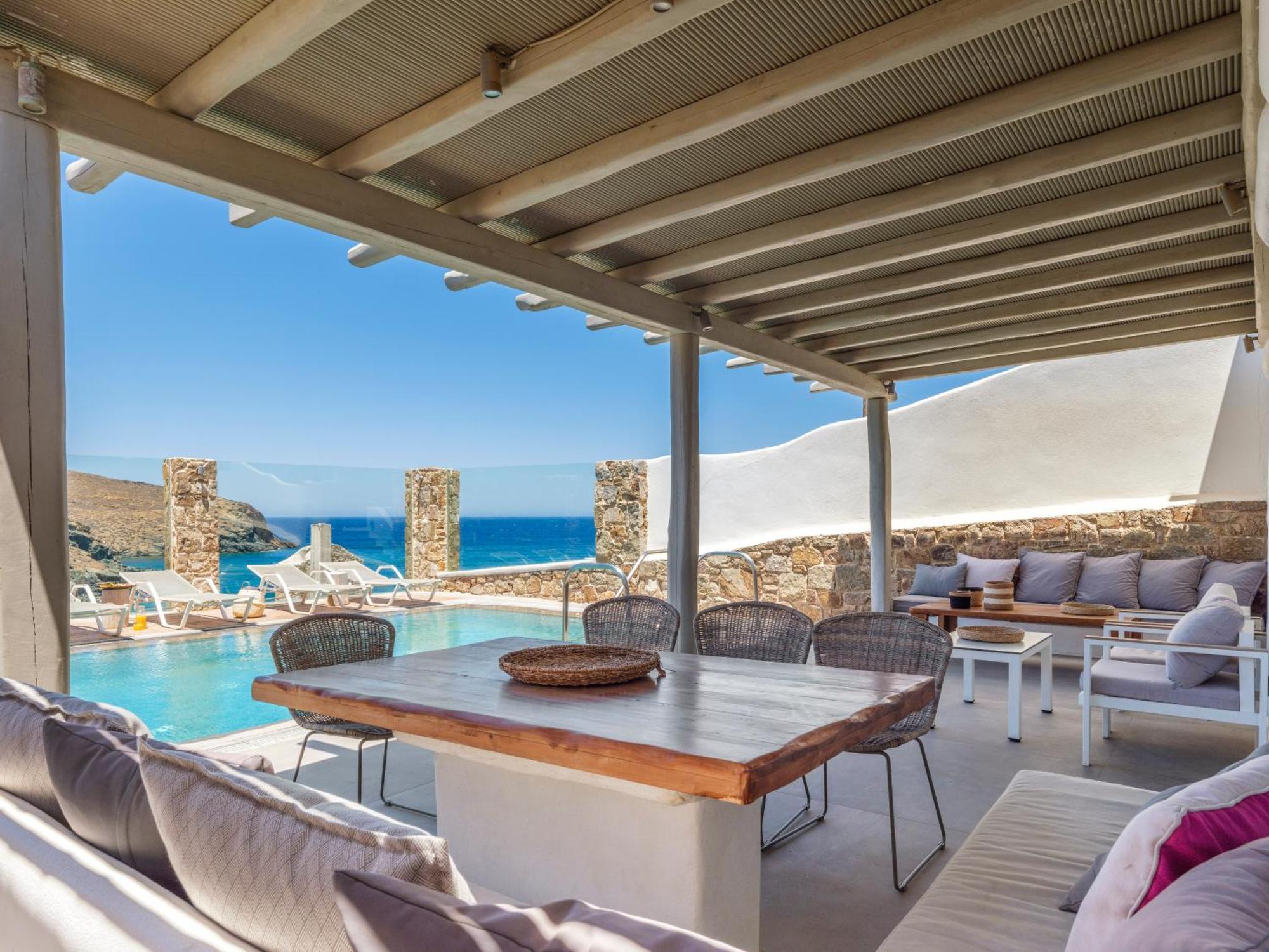 Sea Rock & Sky Private Mykonos Residence Merchia Beach Eksteriør billede